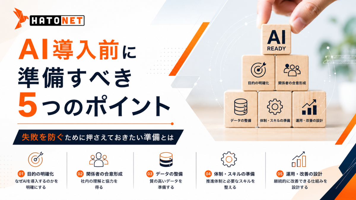 AI導入前に準備すべき5つのポイント｜失敗を防ぐために押さえておきたい準備とは